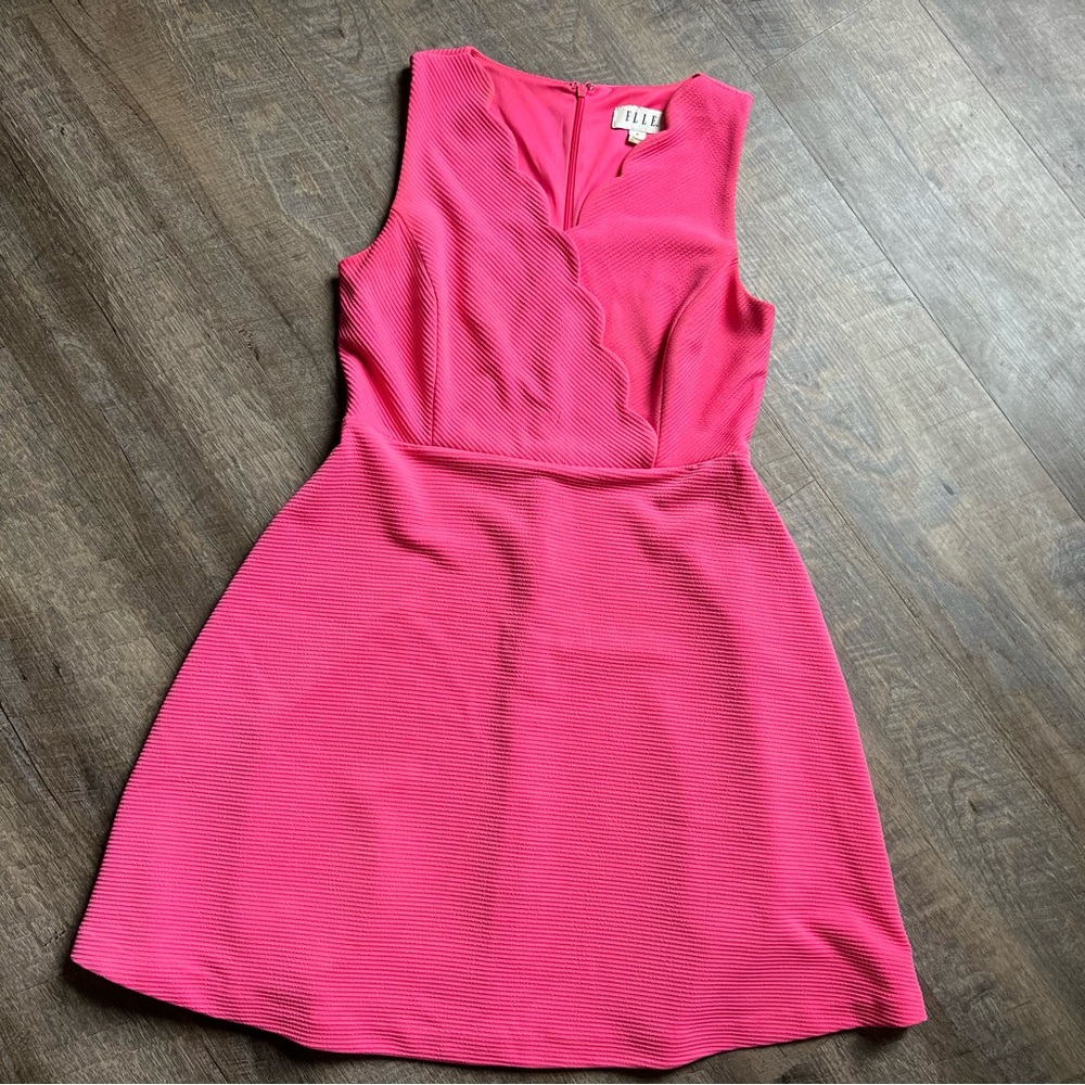 Pink Elle Dress with Scallop Edging Size 6